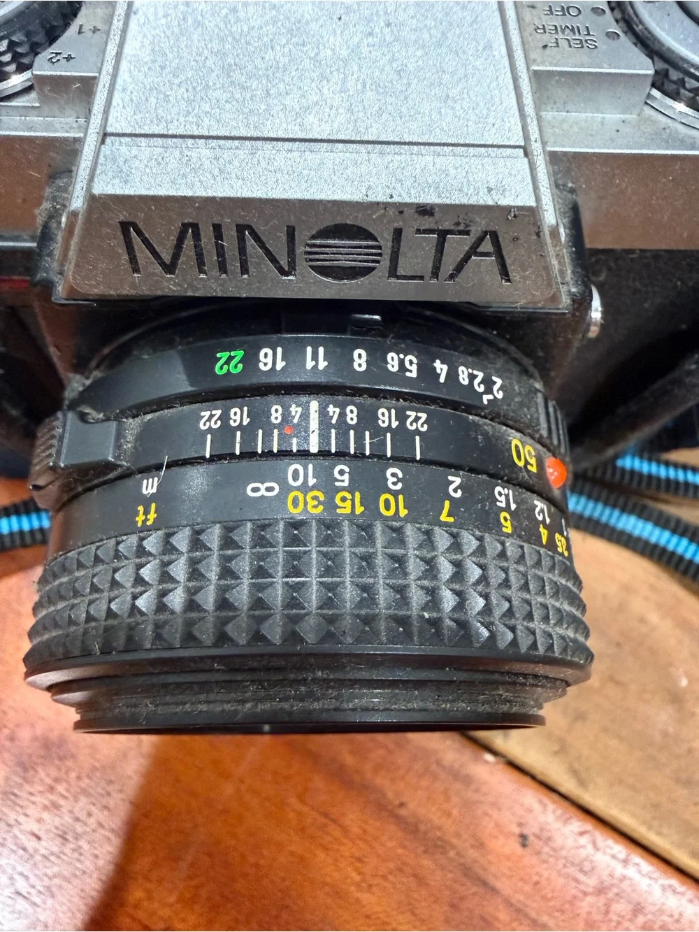 Minolta XG-1 SLR Film Camera Black Silver with MD 50mm f/2 Lens & Case